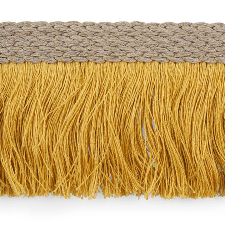 Braided Linen Fringe Gold 76263 by Schumacher Trim Free Spirit - Fabric Carolina -