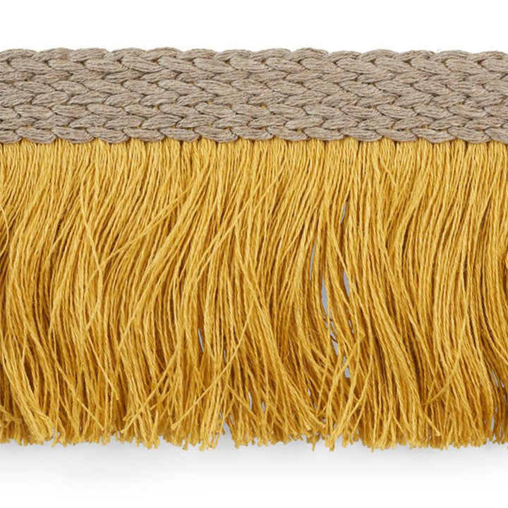 Braided Linen Fringe Gold 76263 by Schumacher Designer Trim Free Spirit - Swanky Fabrics -