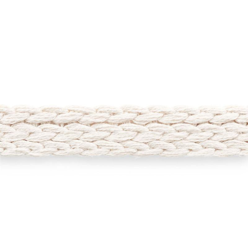 Braided Linen Tape Medium Ivory 76285 by Schumacher Designer Trim Free Spirit - Swanky Fabrics -