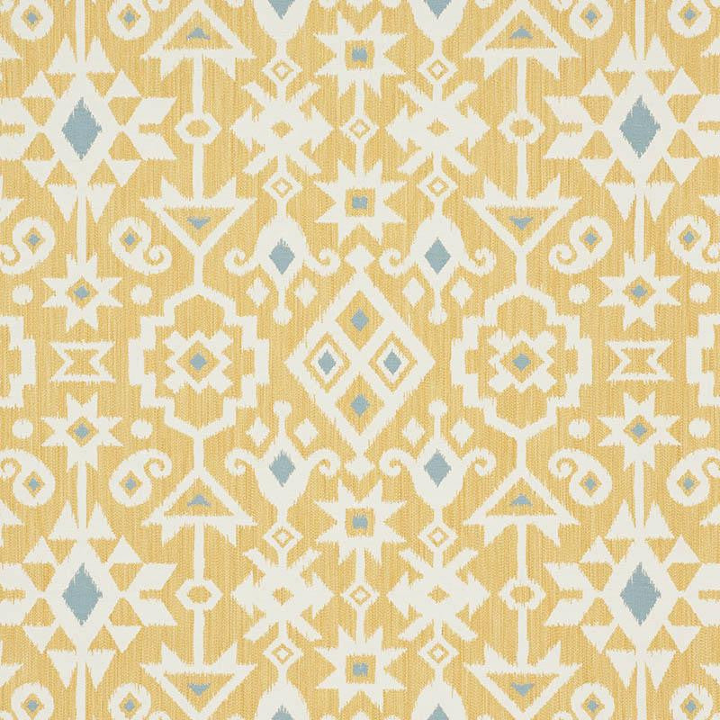 Crusoe Ikat Yellow 76523 by Schumacher Fabric World View 28.0" - Fabric Carolina -