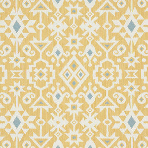 Crusoe Ikat Yellow 76523 by Schumacher Fabric