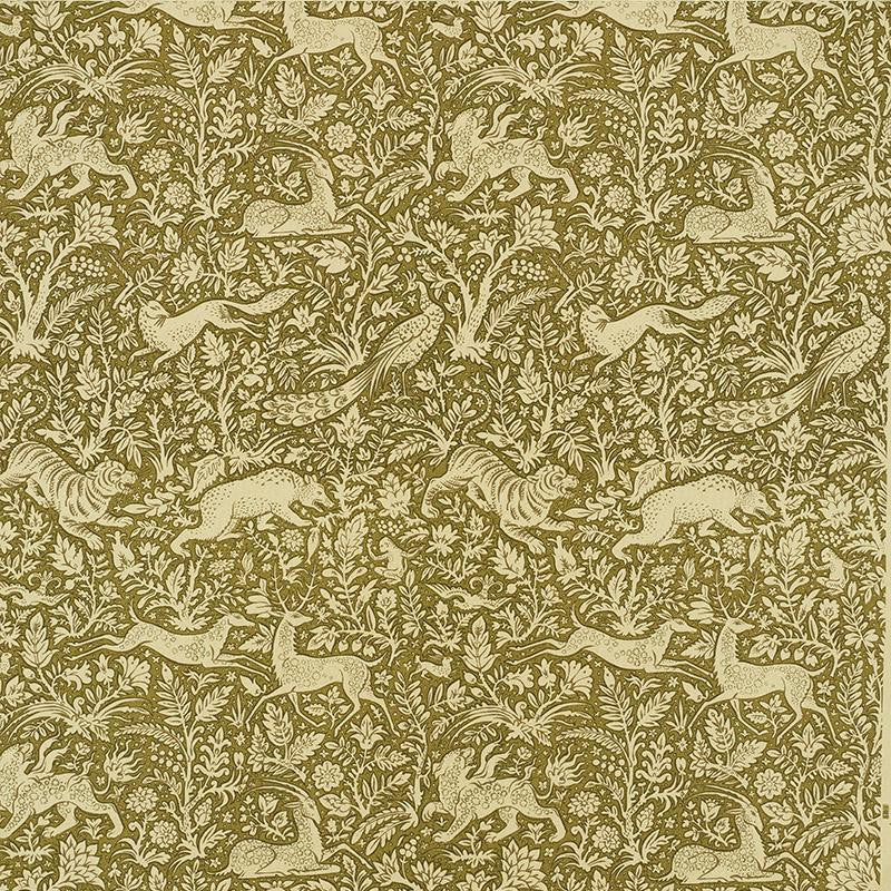 Khan'S Park Khaki Olive 2603272 by Schumacher Fabric Luxe Lodge 26.0" - Fabric Carolina -