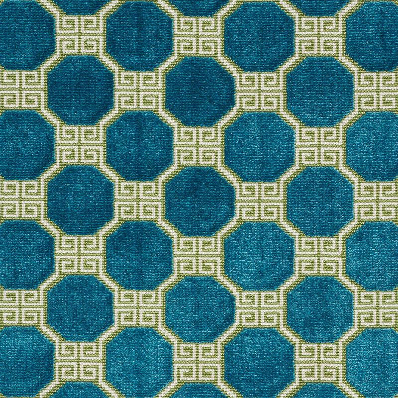 Octavia Velvet Peacock 72794 by Schumacher Fabric Cut & Patterned Velvets 2.5" - Fabric Carolina -