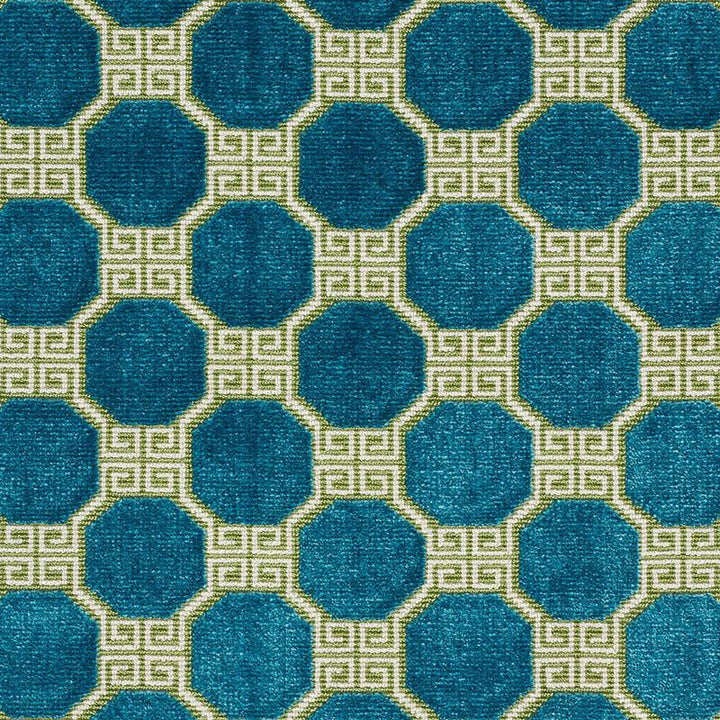 Octavia Velvet Peacock 72794 by Schumacher Designer Fabric Cut & Patterned Velvets 2.5" - Swanky Fabrics -