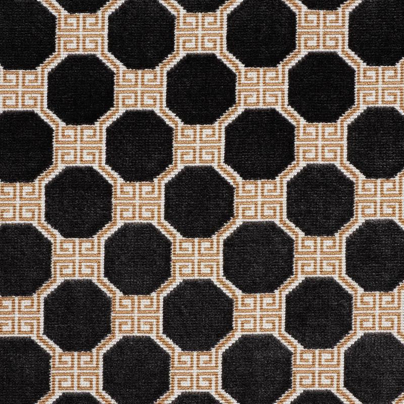 Octavia Velvet Onyx 72795 by Schumacher Designer Fabric Cut & Patterned Velvets 2.5" - Swanky Fabrics -