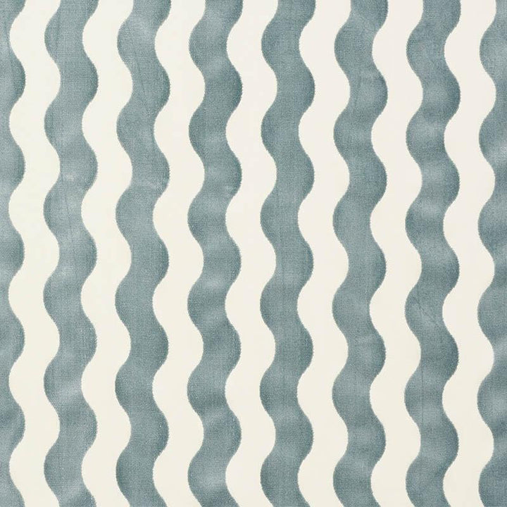 The Wave Velvet Sky 69424 by Schumacher Fabric Cut & Patterned Velvets 3.5" - Fabric Carolina -