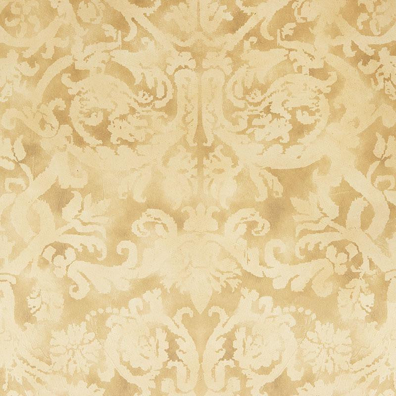Pontine Damask Granite 529112 by Schumacher Wallpaper Palazzo 27.0" - Fabric Carolina -