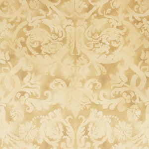 Pontine Damask Granite 529112 by Schumacher Wallpaper