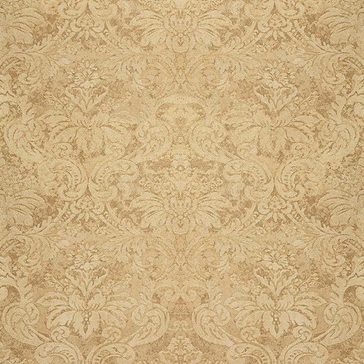 Damasco Metallico Gold Leaf 529911 by Schumacher Wallpaper Palazzo - Fabric Carolina -