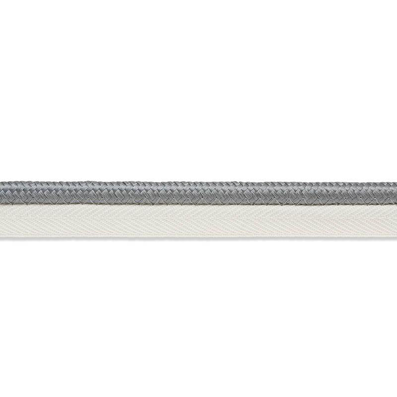 Gustave Silk Lip Cord Wide Grey 74573 by Schumacher Trim Perfect Basics: Trims - Fabric Carolina -