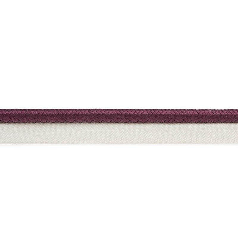 Gustave Silk Lip Cord Wide Eggplant 74575 by Schumacher Designer Trim Perfect Basics: Trims - Swanky Fabrics -