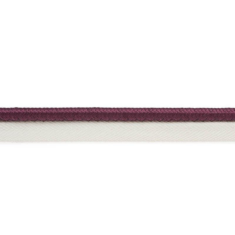 Gustave Silk Lip Cord Wide Eggplant 74575 by Schumacher Trim Perfect Basics: Trims - Fabric Carolina -
