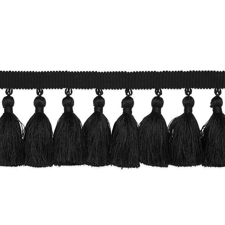 Valentin Silk Tassel Black 76805 by Schumacher Trim Perfect Basics: Trims & Tassels - Fabric Carolina -