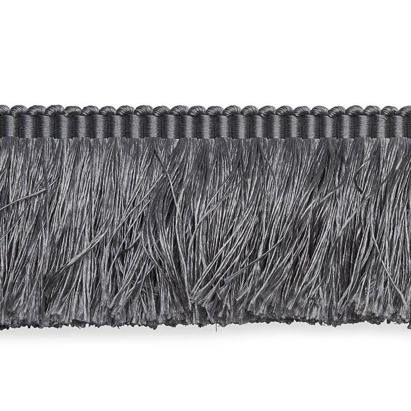Francois Silk Brush Fringe Grey 74593 by Schumacher Designer Trim Perfect Basics: Trims & Tassels - Swanky Fabrics -