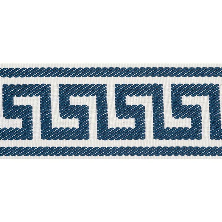 Etienne Silk Greek Key Wide Navy 74706 by Schumacher Trim Perfect Basics: Trims - Fabric Carolina -