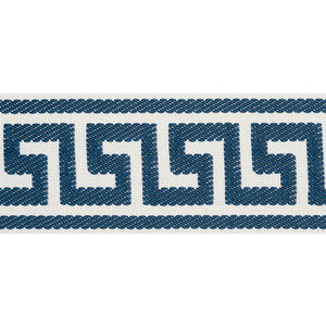 Etienne Silk Greek Key Wide Navy 74706 by Schumacher Trim