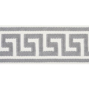 Etienne Silk Greek Key Wide Grey 74708 by Schumacher Trim