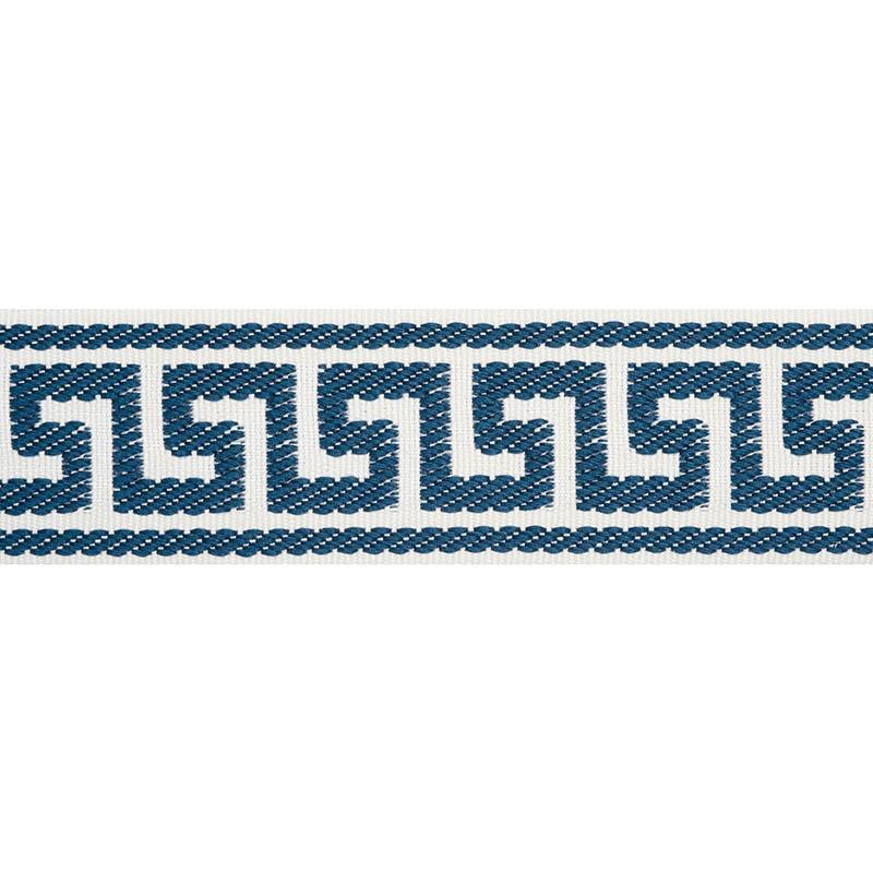 Etienne Silk Greek Key Narrow Navy 74686 by Schumacher Trim Perfect Basics: Trims - Fabric Carolina -