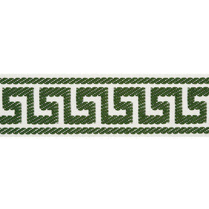Etienne Silk Greek Key Narrow Emerald 74687 by Schumacher Trim