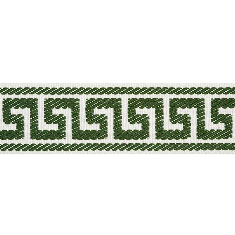 Etienne Silk Greek Key Narrow Emerald 74687 by Schumacher Trim Perfect Basics: Trims - Fabric Carolina -