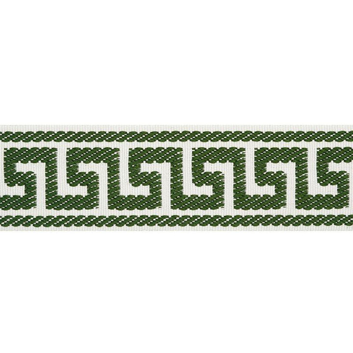 Etienne Silk Greek Key Narrow Emerald 74687 by Schumacher Trim Perfect Basics: Trims - Fabric Carolina -
