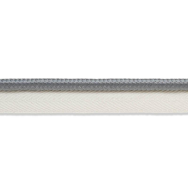 Gustave Silk Lip Cord Medium Grey 74553 by Schumacher Designer Trim Perfect Basics: Trims - Swanky Fabrics -