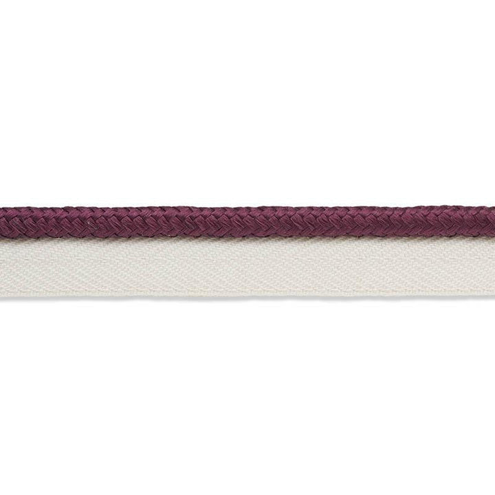 Gustave Silk Lip Cord Medium Eggplant 74555 by Schumacher Designer Trim Perfect Basics: Trims - Swanky Fabrics -