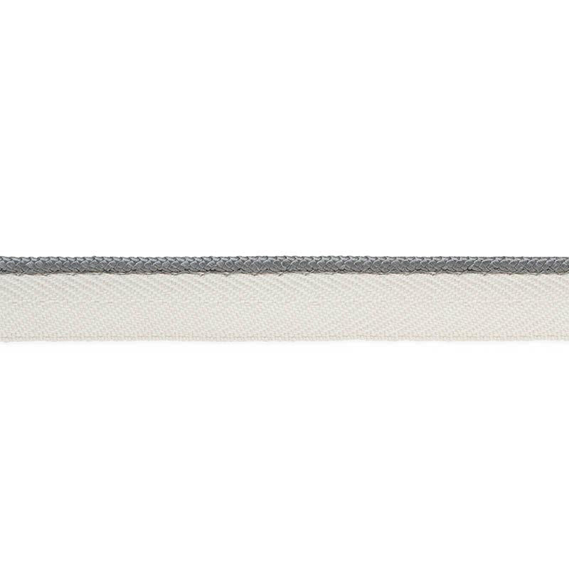 Gustave Silk Lip Cord Narrow Grey 74533 by Schumacher Trim Perfect Basics: Trims - Fabric Carolina -