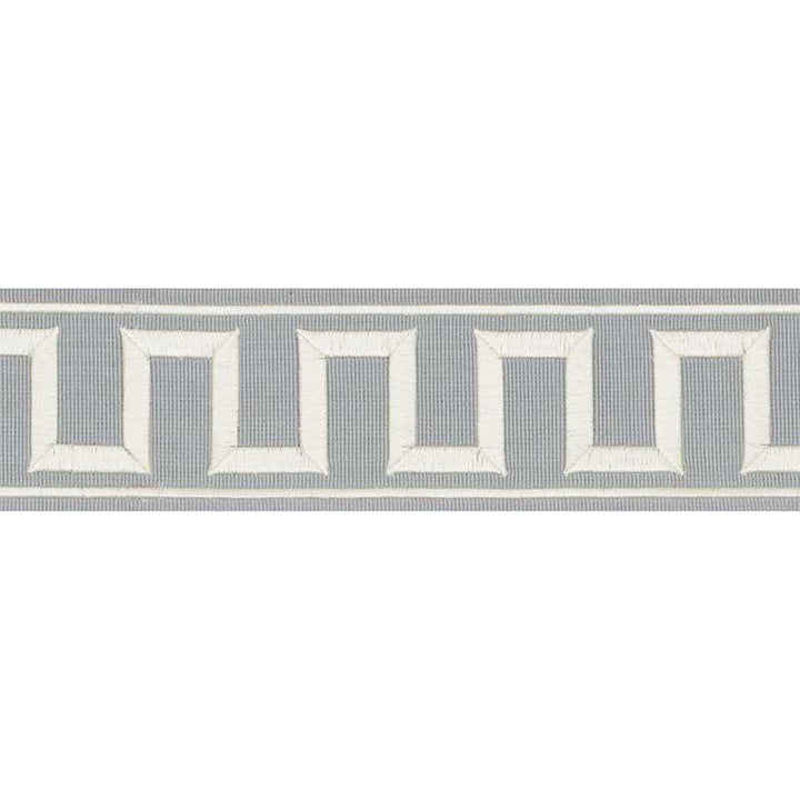 Greek Key Embroidered Tape Sky 70801 by Schumacher Trim Miles Redd 1.8" - Fabric Carolina -