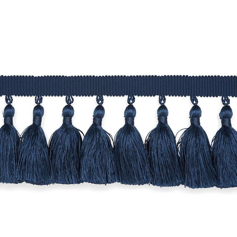Valentin Silk Tassel Navy 76804 by Schumacher Designer Trim Perfect Basics: Trims & Tassels - Swanky Fabrics -