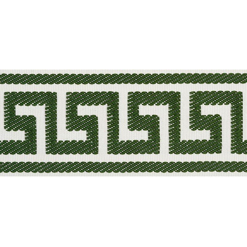Etienne Silk Greek Key Wide Emerald 74707 by Schumacher Trim Perfect Basics: Trims - Fabric Carolina -