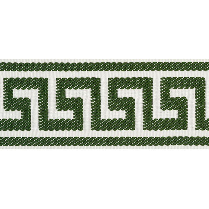 Etienne Silk Greek Key Wide Emerald 74707 by Schumacher Trim Perfect Basics: Trims - Fabric Carolina -