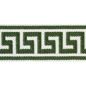 Etienne Silk Greek Key Wide Emerald 74707 by Schumacher Trim