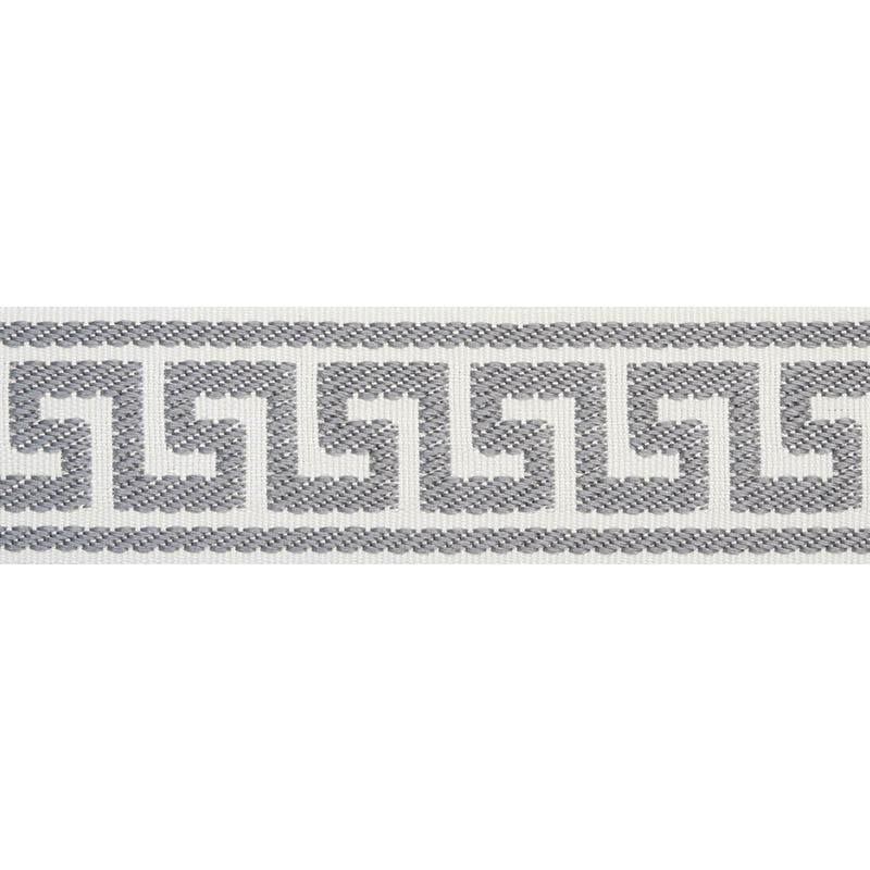 Etienne Silk Greek Key Narrow Grey 74688 by Schumacher Trim Perfect Basics: Trims - Fabric Carolina -