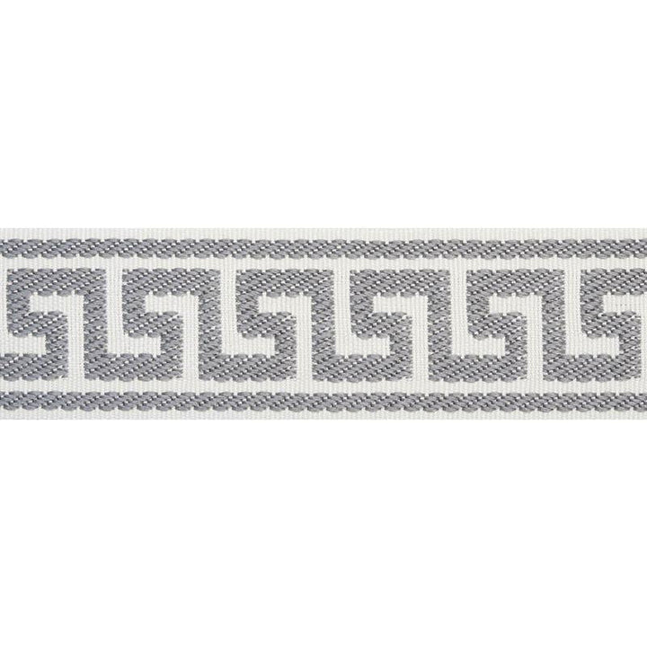Etienne Silk Greek Key Narrow Grey 74688 by Schumacher Trim Perfect Basics: Trims - Fabric Carolina -