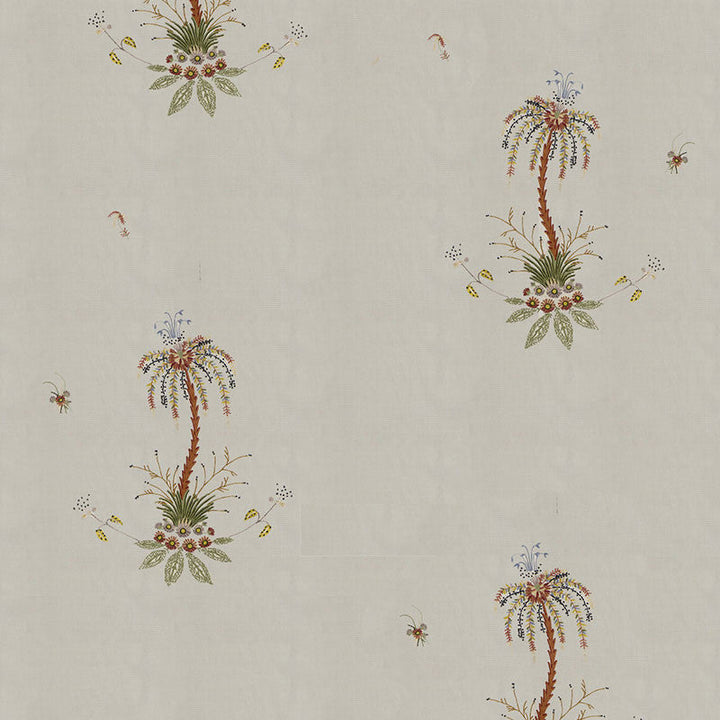 Royal Poncianna Embroidery Multi On Creme 22140 by Schumacher Designer Fabric IN HER STYLE IN HIS STYLE See Sample INDIA TO BE DETERMINED </p><p>Repeat: Horizontal: 35" (89CM) and Vertical: 45 3/4" (116CM) 54" WIDE (137CM) - Swanky Fabrics -