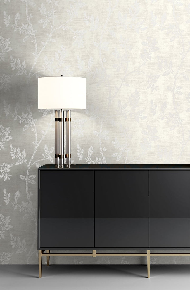 Leaf Trail Metallic Pearl & Glass Beads 2231100 by Etten Gallerie Designer Wallpaper