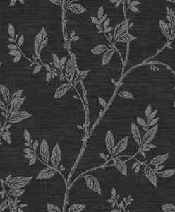 Leaf Trail Metallic Ebony & Glass Beads by Seabrook Wallpaper