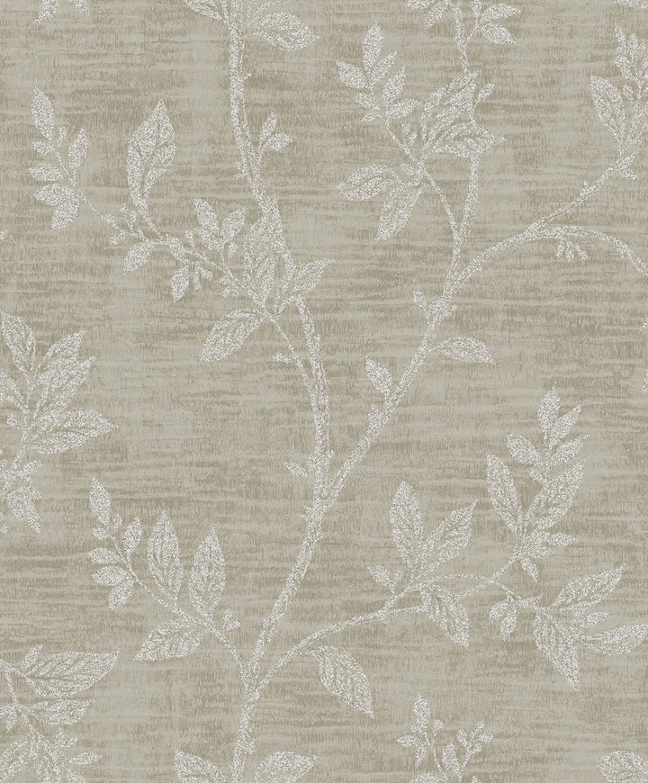 Leaf Trail Metallic Taupe & Glass Beads by Seabrook Wallpaper Essential Textures Netherlands 56.05 25.2" 20.5" - Fabric Carolina -