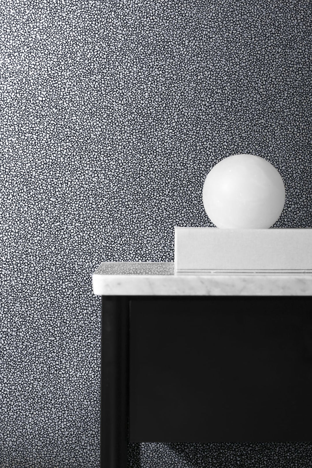 Mica Texture Smoke & Silver Glitter 2231602 by Etten Gallerie Designer Wallpaper