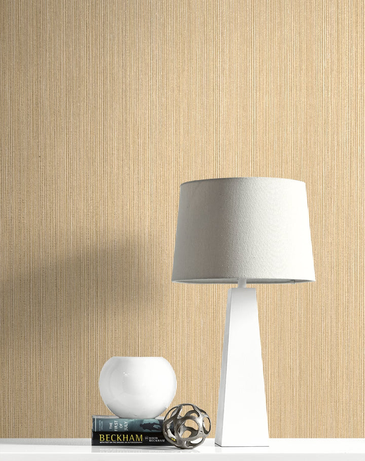 Natural Stria Champagne & Glitter 2231703 by Etten Gallerie Designer Wallpaper
