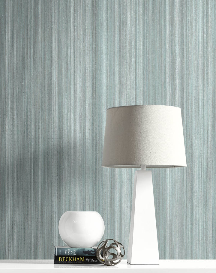 Natural Stria Sea Green & Glitter 2231704 by Etten Gallerie Designer Wallpaper