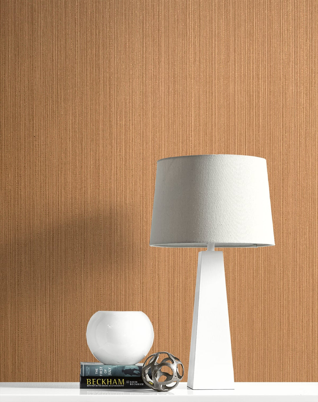 Natural Stria Terra Cotta & Glitter 2231706 by Etten Gallerie Designer Wallpaper