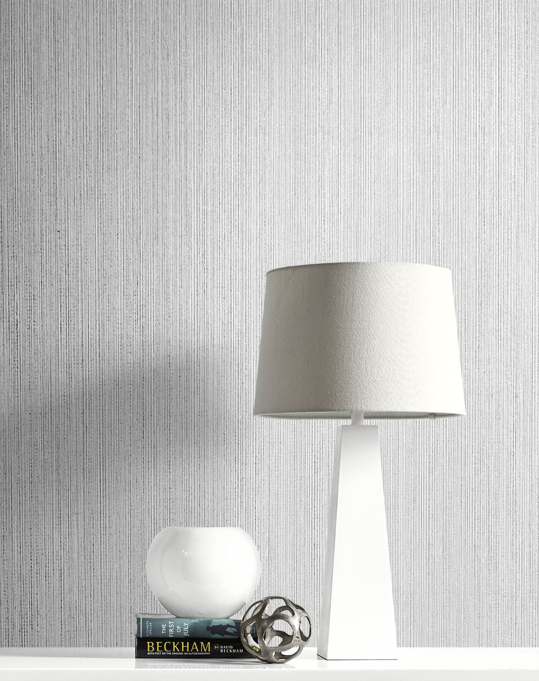 Natural Stria Gray Mist & Glitter 2231708 by Etten Gallerie Designer Wallpaper
