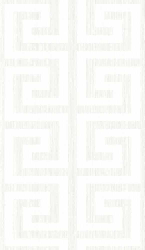 Greek Key Metallic Pearl & Ivory by Seabrook Wallpaper Essential Textures Netherlands 56.05 9" 20.5" - Fabric Carolina -