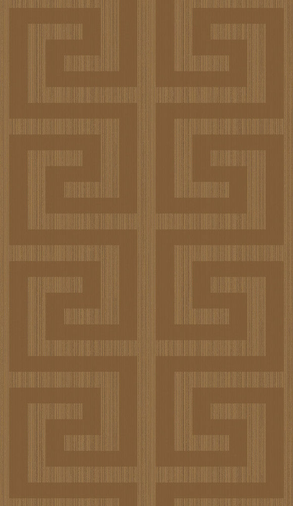 Greek Key Metallic Terra Cotta by Seabrook Wallpaper Essential Textures Netherlands 56.05 9" 20.5" - Fabric Carolina -