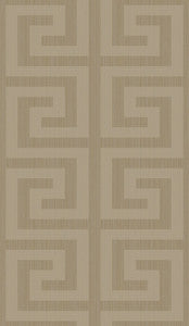Greek Key Khaki & Metallic Champagne by Seabrook Wallpaper