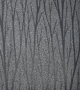 Birch Trail Black Satin & Silver Glitter by Seabrook Wallpaper
