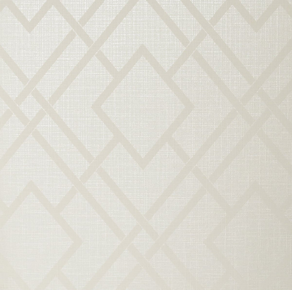 Diamond Lattice Metallic Ivory by Seabrook Wallpaper Essential Textures Netherlands 56.05 12.6" 20.5" - Fabric Carolina -