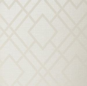 Diamond Lattice Metallic Ivory by Seabrook Wallpaper